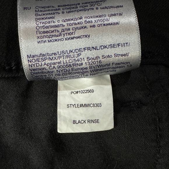 NYDJ SZ 4 Straight Jeans Stretch Mid-Rise Lift Tuck Zip-Fly Pockets Black Rinse - Picture 10 of 11